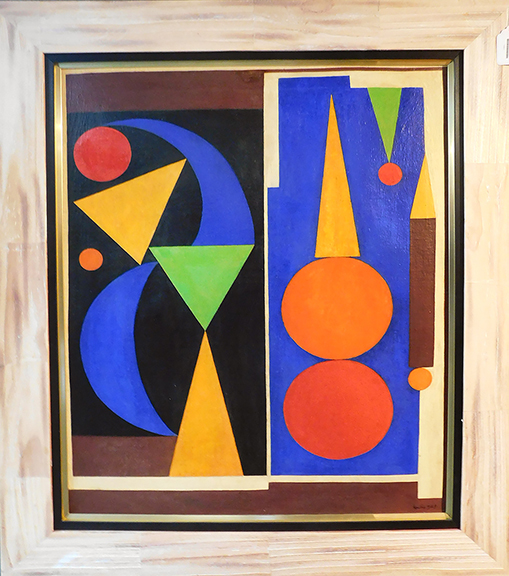 The work of French artist Auguste Herbin (1882-1960) ranges from Cubism (he had a studio in close proximity to that of Pablo Picasso) to Impressionism and Fauvism and ultimately to geometric abstraction. This simple abstract work, 35½