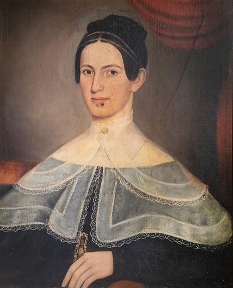 These two oil on canvas portraits are unsigned, but are listed in the catalog as by Joseph Whiting Stock (1815-1855). Each has some noticeable damage, with a repair behind the gentleman&rsquo;s ear and a long scratch beside the woman. The pair sold for $11,400, with a $10,000/15,000 estimate. According to the listing, Stock painted nearly 1000 portraits as recorded in his journal, of which there are about 100 extant. Presumably the attribution came from his writings.