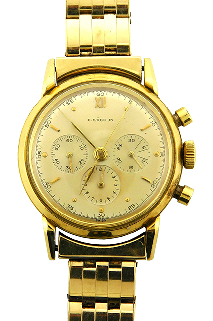 Lot: 128: 18K Gubelin Chronograph wristwatch