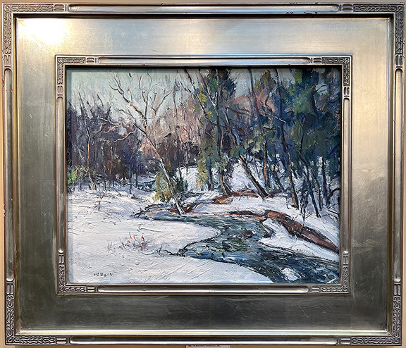 William Union and Mary Cormier from the Art & Antiques Gallery, Holden, Massachusetts, brought a painting of a winter scene by New Hope Impressionist artist Walter Emerson Baum (1884-1956), priced at $5500. Baum is noted for his scenes in and around the southeastern Pennsylvania region and did many winter scenes in Bucks and Lehigh Counties.