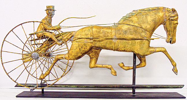 Zinc & copper weathervane, partial gilt